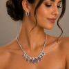 Crystal Jewellery Set, 14K Gold /Silver Rhodium Plated Swarovski Crystal Elements - Thumbnail Image 3