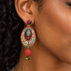 Indian Style Ornate Jewellery Pendant and Drop Earrings Set, Long Drop Earrings - Thumbnail Image 16