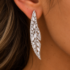 Lavish Crystal Bridal Wedding Jewellery Set, Leaf Design Necklace & Earrings - Thumbnail Image 2