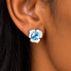 Crystal Flower Pendant Jewelry Set Necklace & Earrings, Swarovski Crystal Element - Thumbnail Image 2