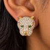 Panther Pendant Jewellery Set, Necklace & Earrings.Swarovksi Crystal Elements - Thumbnail Image 2