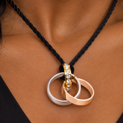 Interlocking Rings Pendant Jewelry, Necklace & Bracelet Set, Christmas Anniversary