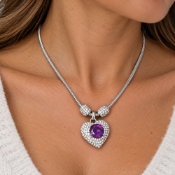 Heart Jewellery Set, Swarovski Crystal Elements Pendant Necklace & Earrings