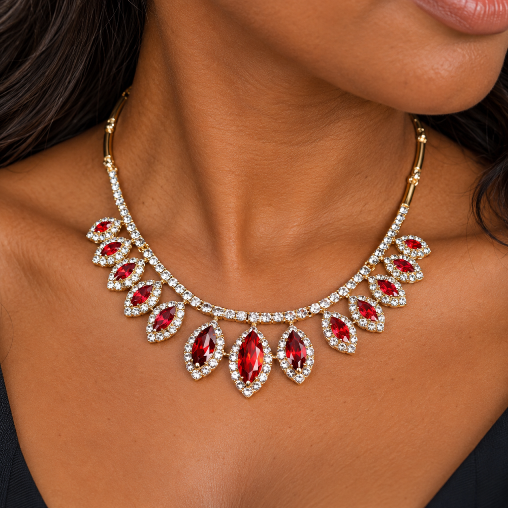 Crystal Jewellery Set, 14K Gold /Silver Rhodium Plated Swarovski Crystal Elements - Image 8