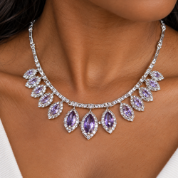 Crystal Jewellery Set, 14K Gold /Silver Rhodium Plated Swarovski Crystal Elements