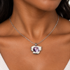 Crystal Flower Pendant Jewelry Set Necklace & Earrings, Swarovski Crystal Element - Thumbnail Image 7