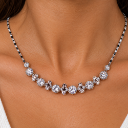 Crystal Vintage Jewelry Set Necklace & Earrings Pure Swarovski Crystal Elements