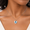 Crystal Flower Pendant Jewelry Set Necklace & Earrings, Swarovski Crystal Element - Thumbnail Image 1