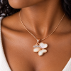 Jewellery Set Mother of Pearl 3 Clover Leaf Heart Crystal Necklace & Earring - Thumbnail Image 11