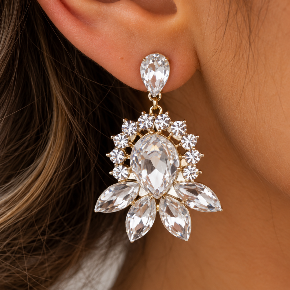 Necklace & Earrings Jewellery Set, Flower Pendant.Swarovski Crystal Elements - Image 12