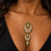 Indian Style Ornate Jewellery Pendant and Drop Earrings Set, Long Drop Earrings - Thumbnail Image 10