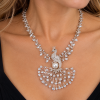 Peacock Jewellery Set, Pendant Necklace, Drop Earrings.Swarovski Crystal Elements - Thumbnail Image 6