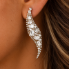 Lavish Crystal Bridal Wedding Jewellery Set, Leaf Design Necklace & Earrings - Thumbnail Image 6