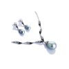 Pearl Drop Jewellery Necklace Earrings Set with Swarovski Crystal Elements. - Thumbnail Image 2