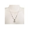 Pearl Drop Jewellery Necklace Earrings Set with Swarovski Crystal Elements. - Thumbnail Image 3