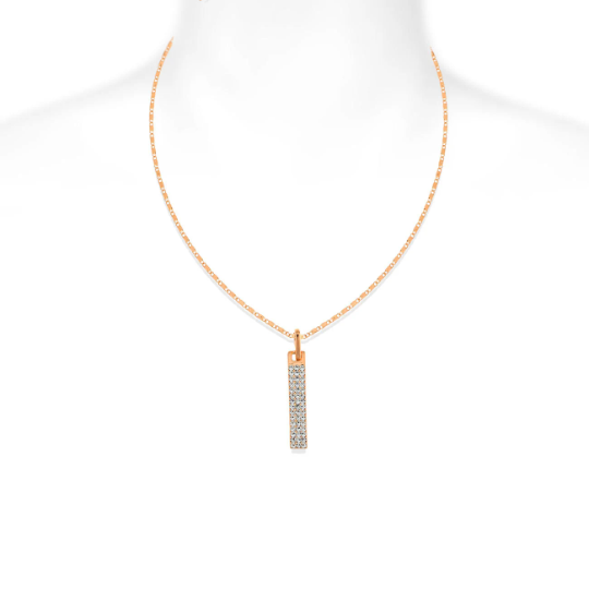 Pendant Necklace Earrings Jewelry Set Swarovski Crystal Elements 14K Rose Gold - Image 3