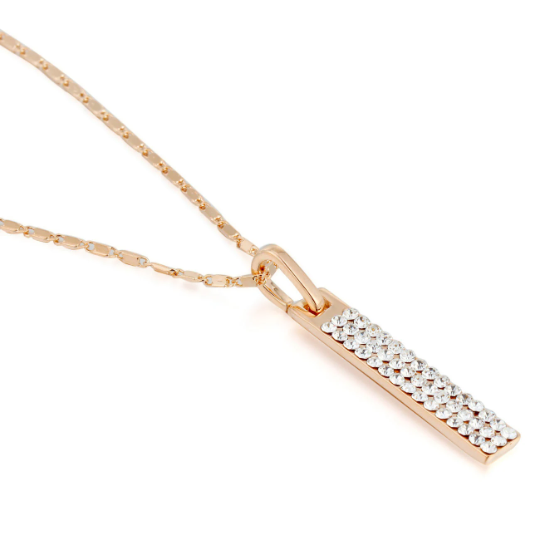 Pendant Necklace Earrings Jewelry Set Swarovski Crystal Elements 14K Rose Gold - Image 4