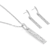 Pendant Necklace Earrings Jewelry Set Swarovski Crystal Elements 14K Rose Gold - Thumbnail Image 6