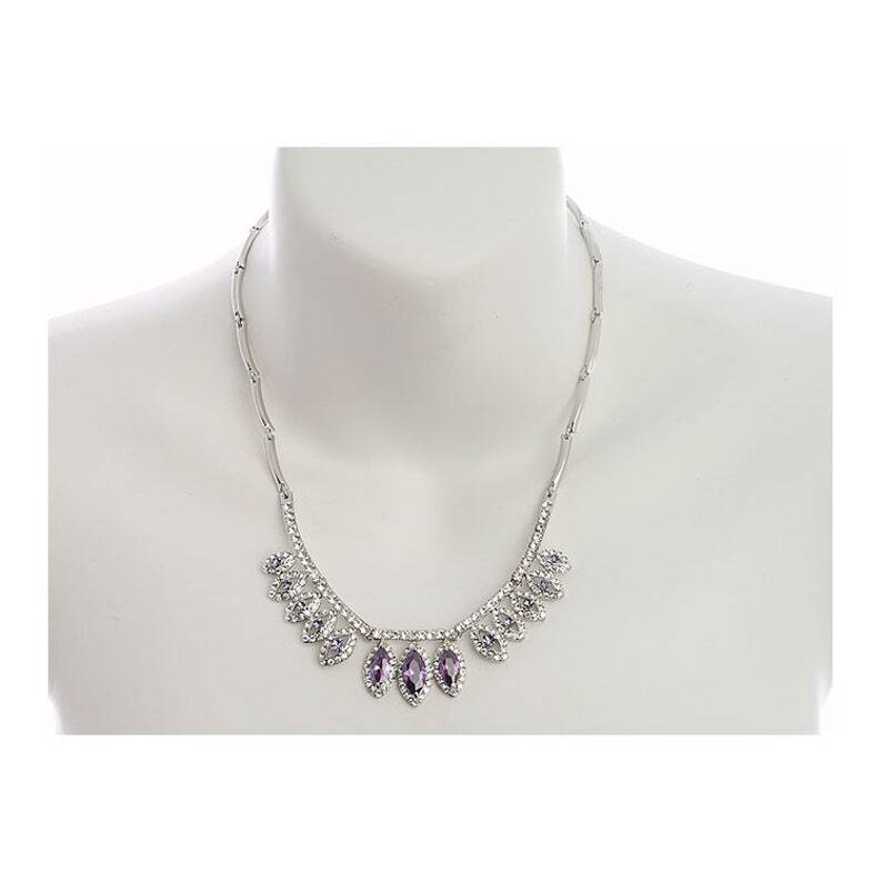 Crystal Jewellery Set, 14K Gold /Silver Rhodium Plated Swarovski Crystal Elements - Image 6