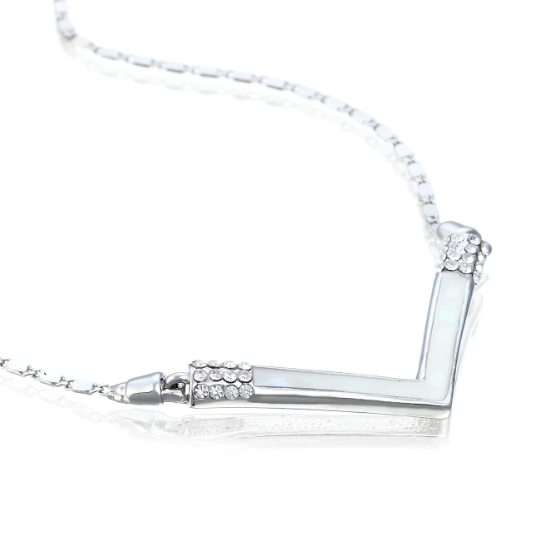 Real Mother of Pearl Necklace Bracelet Set, Swarovski Crystal Elements, Gift Idea - Image 2