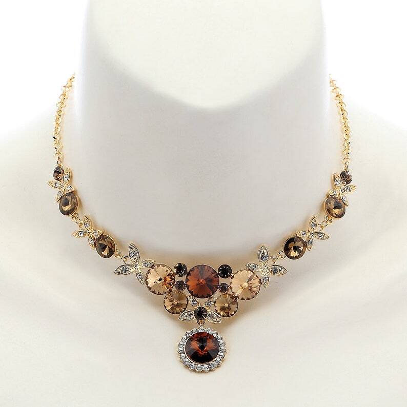 Butterfly Jewellery Necklace & Earrings, Swarovksi Crystal Elements, Gift for Her - Image 3