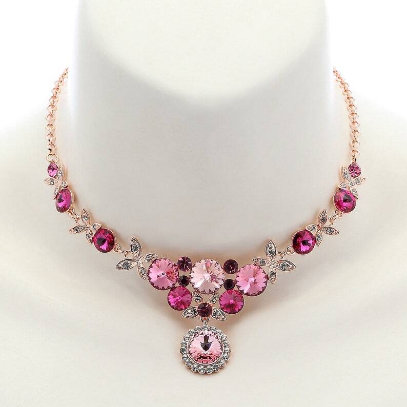 Butterfly Jewellery Necklace & Earrings, Swarovksi Crystal Elements, Gift for Her - Image 7