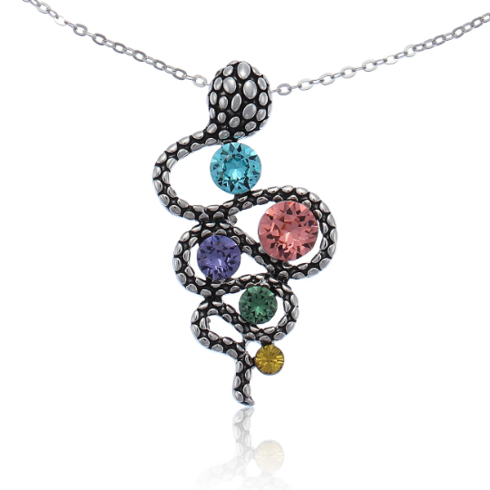 Pewter Pendant Necklace Earrings Jewellery Set, Swarovski Crystal Elements - Image 8