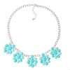 Vintage Costume Jewelry Necklace & Earrings Set Cluster of Pendants on Chain - Thumbnail Image 3