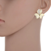 Jewellery Set Mother of Pearl 3 Clover Leaf Heart Crystal Necklace & Earring - Thumbnail Image 10