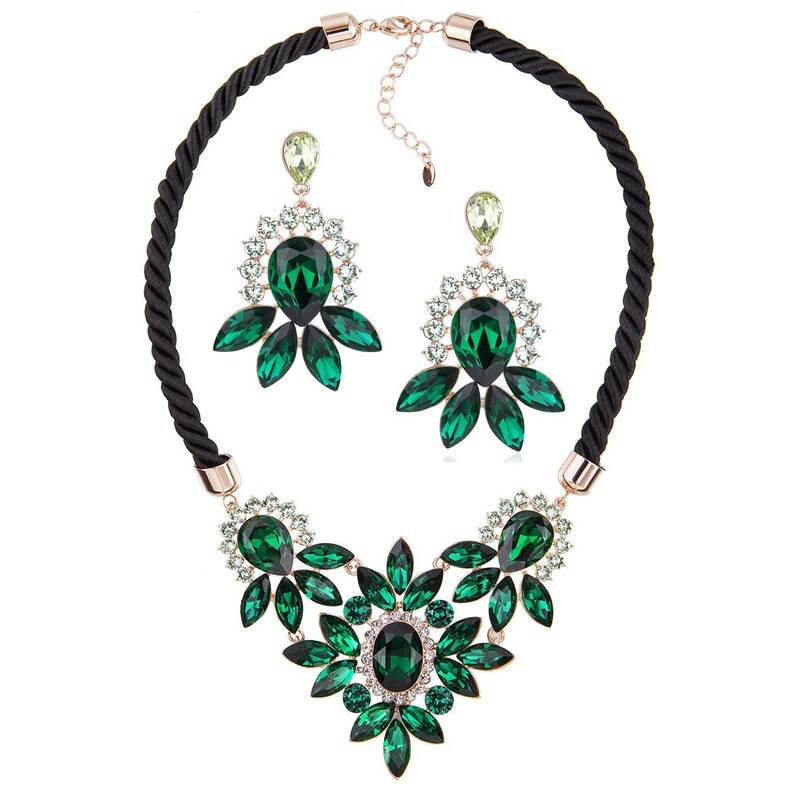 Necklace & Earrings Jewellery Set, Flower Pendant.Swarovski Crystal Elements - Image 4