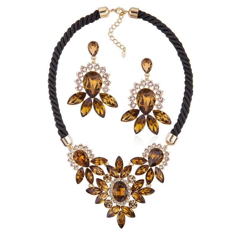 Necklace & Earrings Jewellery Set, Flower Pendant.Swarovski Crystal Elements - Image 18
