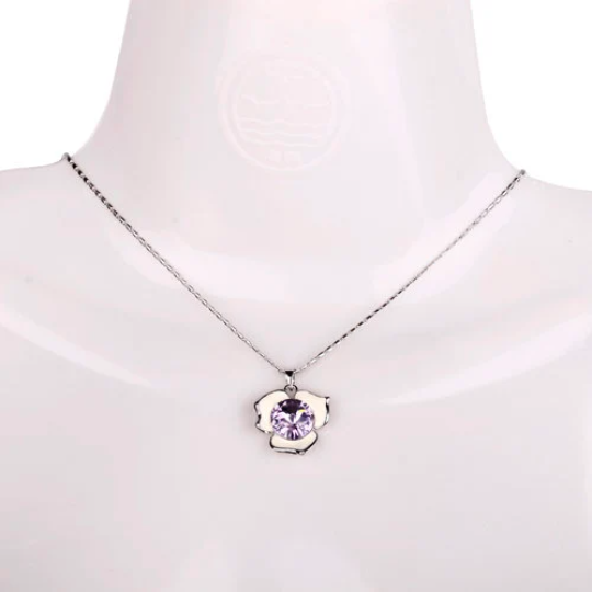 Crystal Flower Pendant Jewelry Set Necklace & Earrings, Swarovski Crystal Element - Image 9