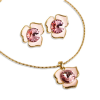 Crystal Flower Pendant Jewelry Set Necklace & Earrings, Swarovski Crystal Element - Thumbnail Image 13