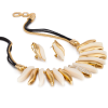 Womens Necklace & Earrings Jewellery Set, Stylised Ivory Sea Shells Ornaments - Thumbnail Image 1