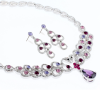 Womens Jewellery Set, Pear Drop Pendant Necklace, Earrings Swan Love Heart - Thumbnail Image 4