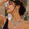 Womens Jewellery Set, Pear Drop Pendant Necklace, Earrings Swan Love Heart - Thumbnail Image 5