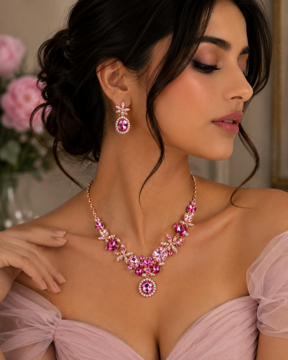 Butterfly Jewellery Necklace & Earrings, Swarovksi Crystal Elements, Gift for Her - Image 6