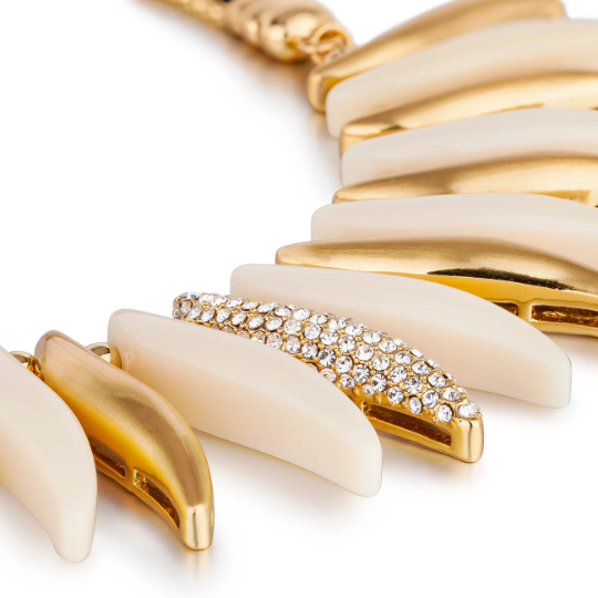 Womens Necklace & Earrings Jewellery Set, Stylised Ivory Sea Shells Ornaments - Image 3