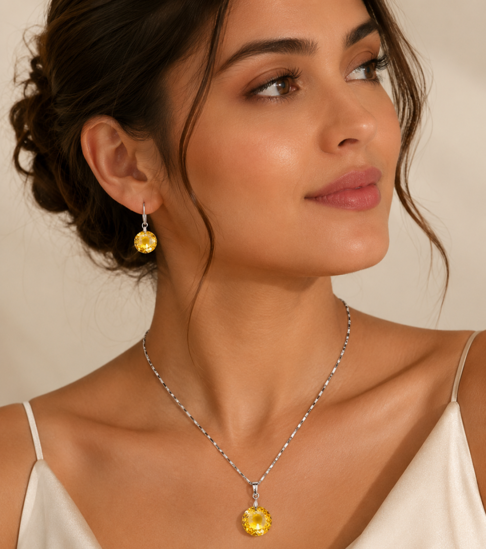 Janeo Swarovski Zircon Cut Crystal Elements Necklace Earring Christmas Gift Idea - Image 7