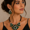 Necklace & Earrings Jewellery Set, Flower Pendant.Swarovski Crystal Elements - Thumbnail Image 3