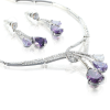 Pear Drops Crystals Jewellery Set, Necklace Earrings, Gift Idea Wedding Christmas - Thumbnail Image 4
