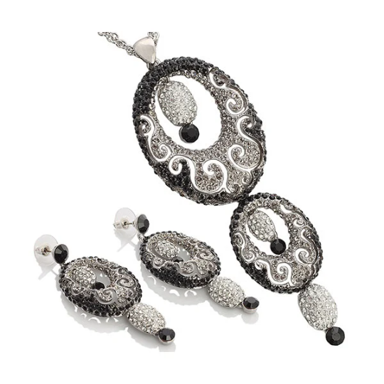 Indian Style Ornate Jewellery Pendant and Drop Earrings Set, Long Drop Earrings - Image 8