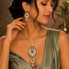 Indian Style Ornate Jewellery Pendant and Drop Earrings Set, Long Drop Earrings - Thumbnail Image 12