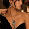 Indian Style Ornate Jewellery Pendant and Drop Earrings Set, Long Drop Earrings - Thumbnail Image 17