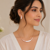 Swarovski Crystal Elements & Real Mother of Pearl Jewellery Necklace, Earring Set - Thumbnail Image 5