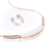 Swarovski Crystal Elements & Real Mother of Pearl Jewellery Necklace, Earring Set - Thumbnail Image 6