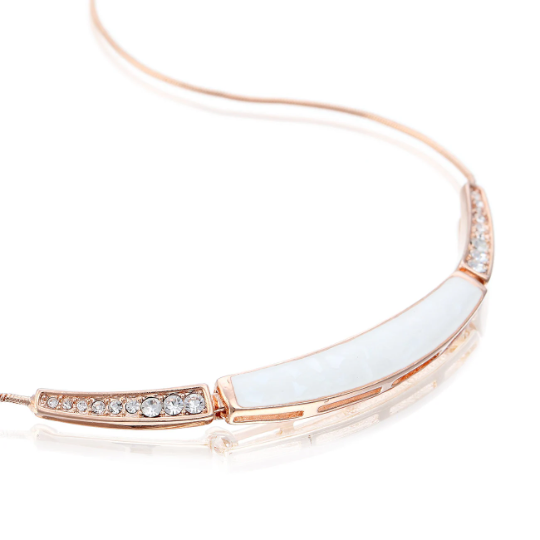 Swarovski Crystal Elements & Real Mother of Pearl Jewellery Necklace, Earring Set - Image 7