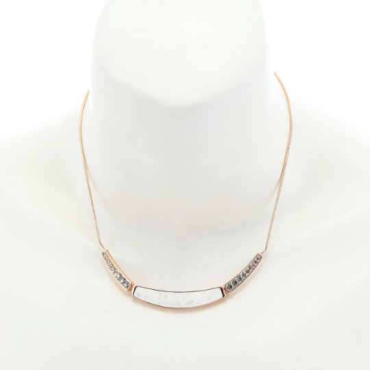 Swarovski Crystal Elements & Real Mother of Pearl Jewellery Necklace, Earring Set - Image 8