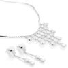 Tear Drop Crystal Necklace/Earrings Jewellery Set, Swarovksi Crystal Elements - Thumbnail Image 4