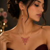 Tear Drop Crystal Necklace/Earrings Jewellery Set, Swarovksi Crystal Elements - Thumbnail Image 5